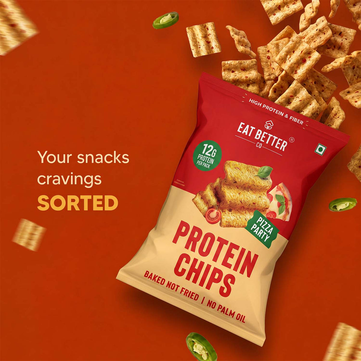 【Eat Better Co】 Protein Chips - Pizza Party｜プロテインチップス ピザパーティー｜55g
