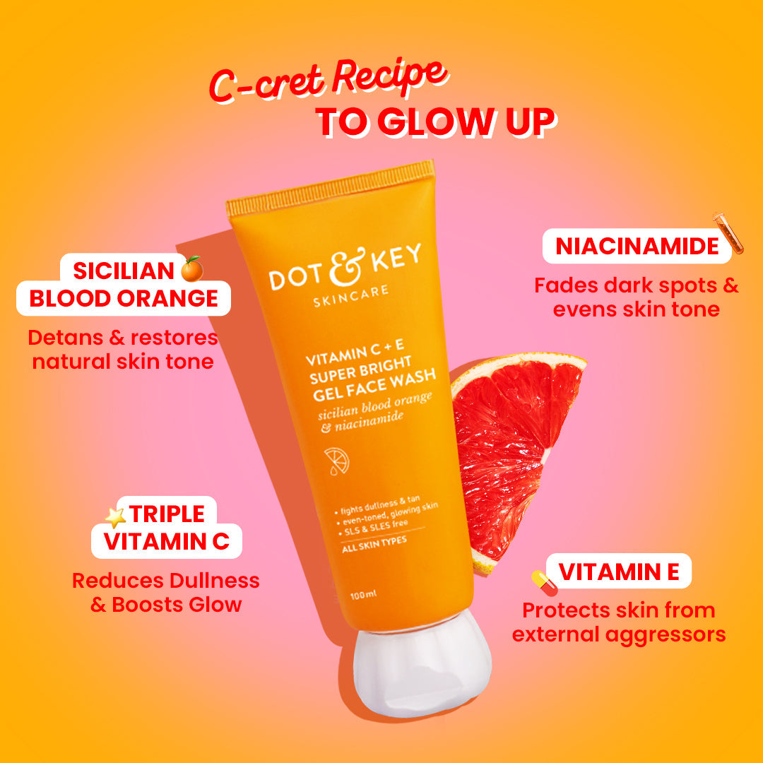 Vitamin C + E Gel Face Wash for Glowing Skin 100ml