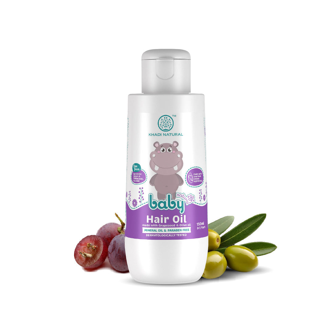 Baby Hair Oil with Grapeseed and Olive - Lightweight and Non-Sticky Formula 150ml
