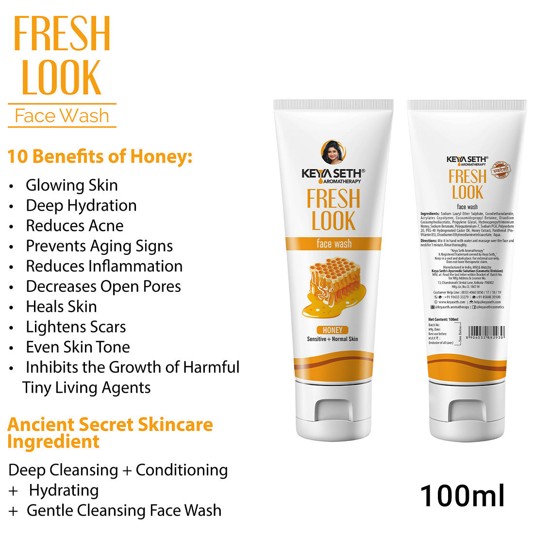 Honey Skin Care Routine for Dry & Combination Skin – Facewash, Toner, Gel Moisturizer, SPF 60 For Hydrate, Minimize Pores, Strengthen Barrier & Protect 560ml