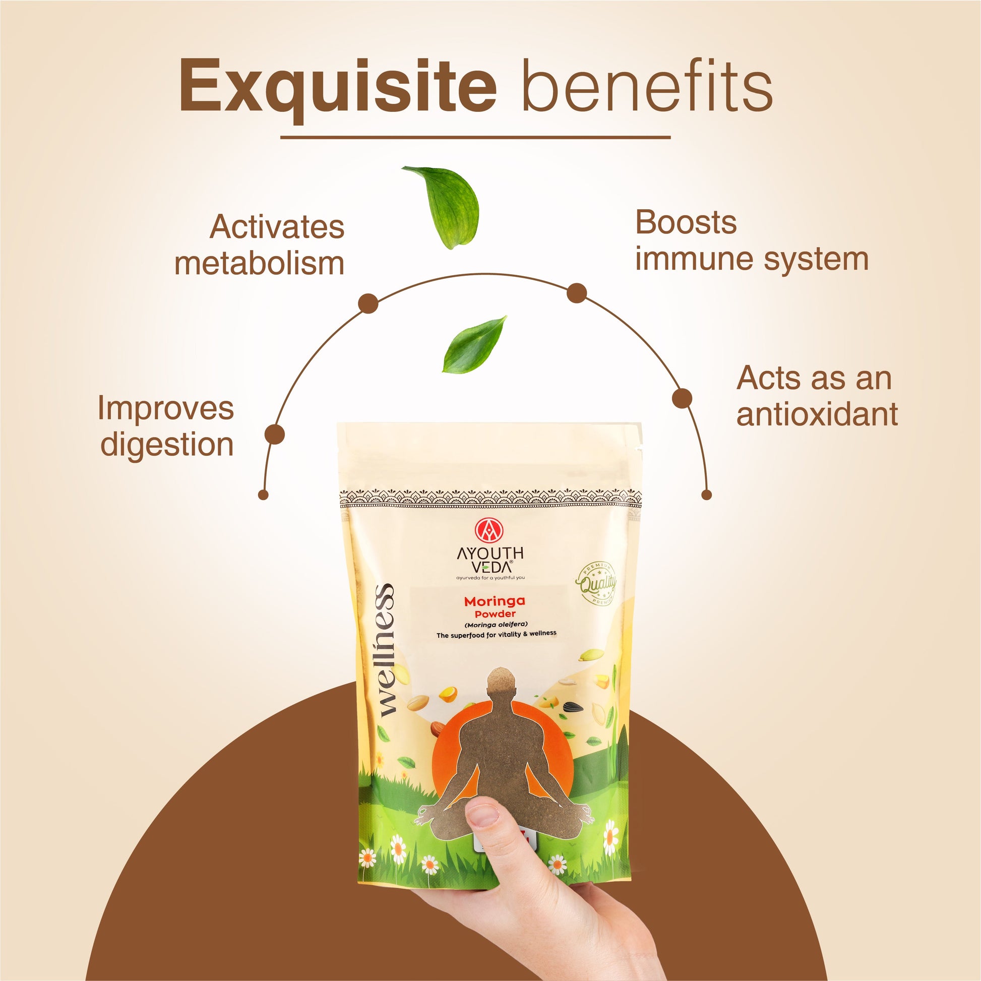Moringa Powder | Pure Moringa oleifera Leaf Superfood for Daily Detox, Immunity & Natural Vitality | Nutrient-Dense, Antioxidant-Rich & Vegan Wellness Support | Ideal for Energy, Digestion & Overall Health | Net Qty: 200g 200g