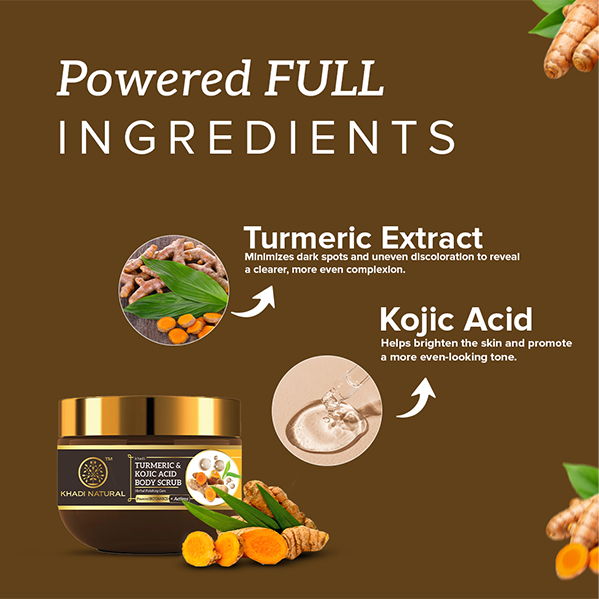Powered Botanics Turmeric & Kojic Acid Body Scrub 200gm