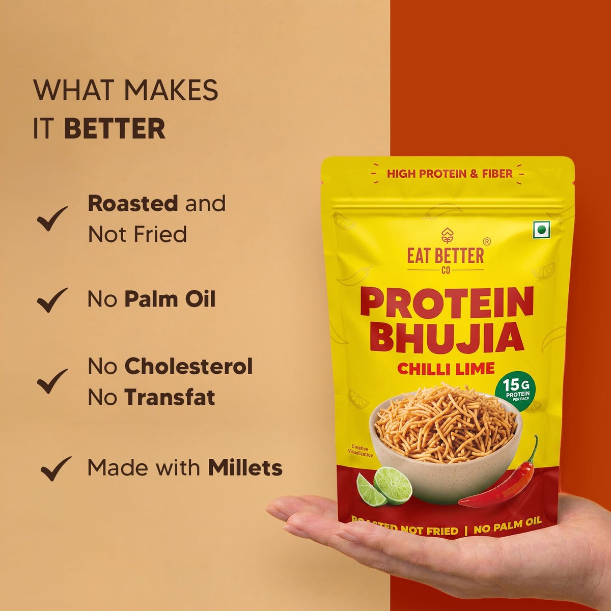 【Eat Better Co】 Protein Bhujia - Chilli Lime｜プロテイン ブジア チリライム｜100g