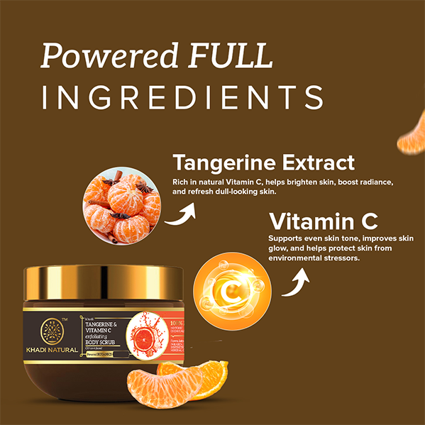 Powered Botanics Tangerine & Vitamin C Exfoliating Body Scrub 200gm