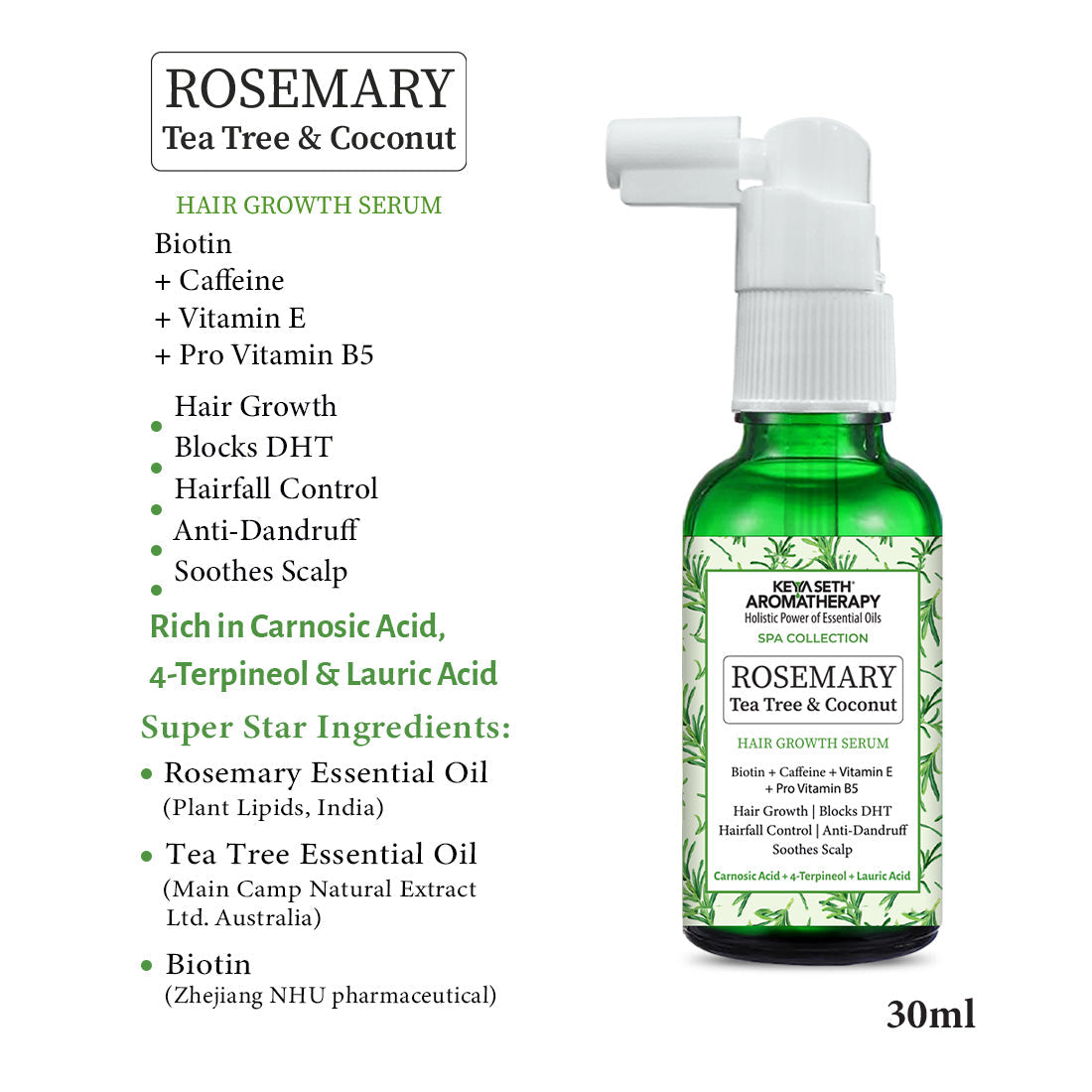 Hair Loss Repair Kit: Rosemary Tea Tree Coconut Oil, Biotin Shampoo, Keratin Mask & Growth Serum for Stronger, Thicker & Healthier Hair 590ml