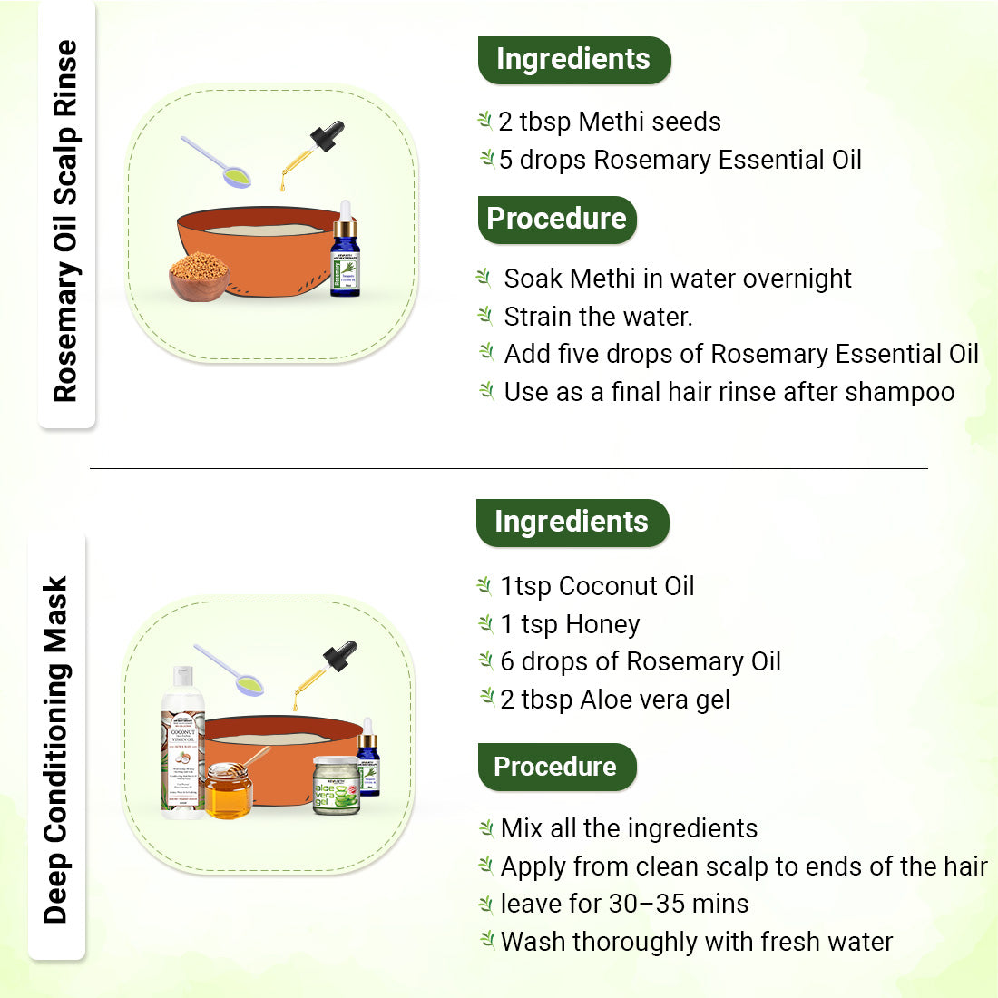 Rosemary Essential Oil DIY Hair Growth Kit for Hair Regrowth, Dandruff Control, Scalp Nourishment, Itchy Scalp Relief & Frizz Reduction 210ml