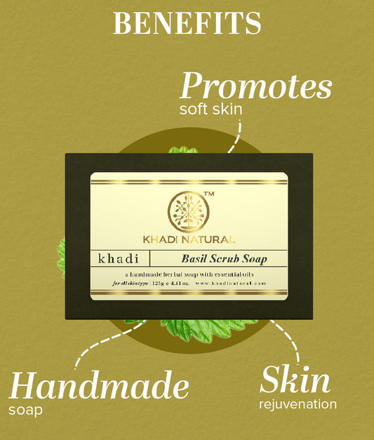 Herbal Basil Scrub Soap Combo Pack Of 3 125gm Each