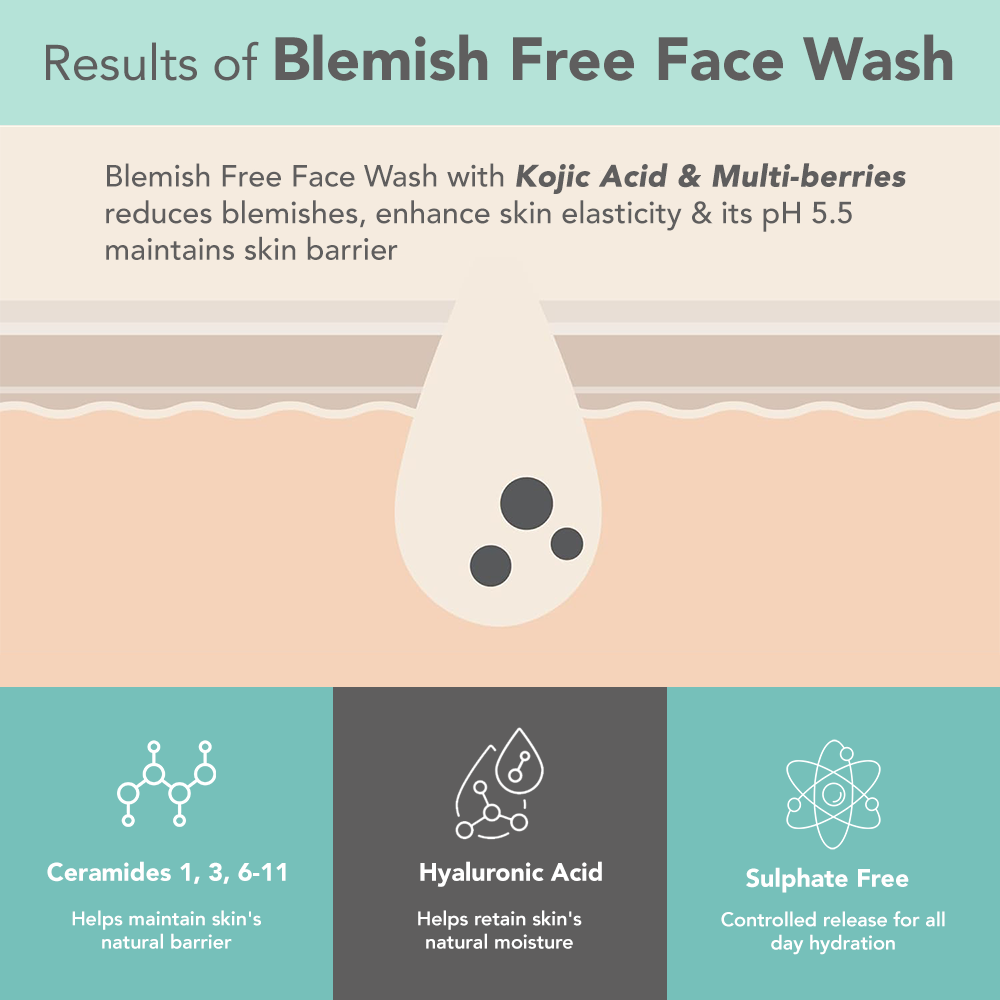 DermaBotanics Kojic Acid + Multi Berry Blemish Free Facewash Pack of 2