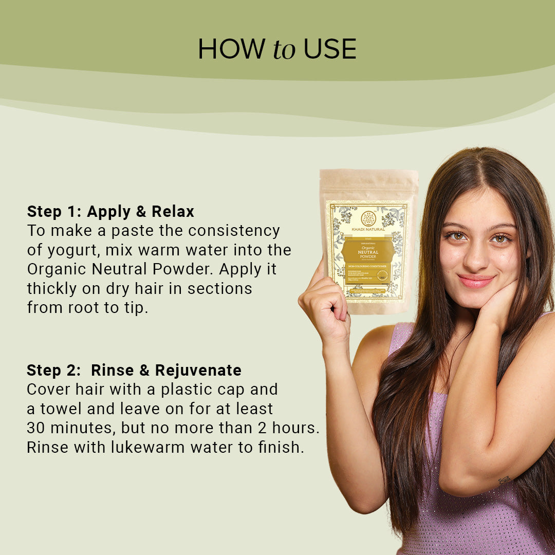 Organic Neutral Powder For Hair Care - 100% Natural 100gm