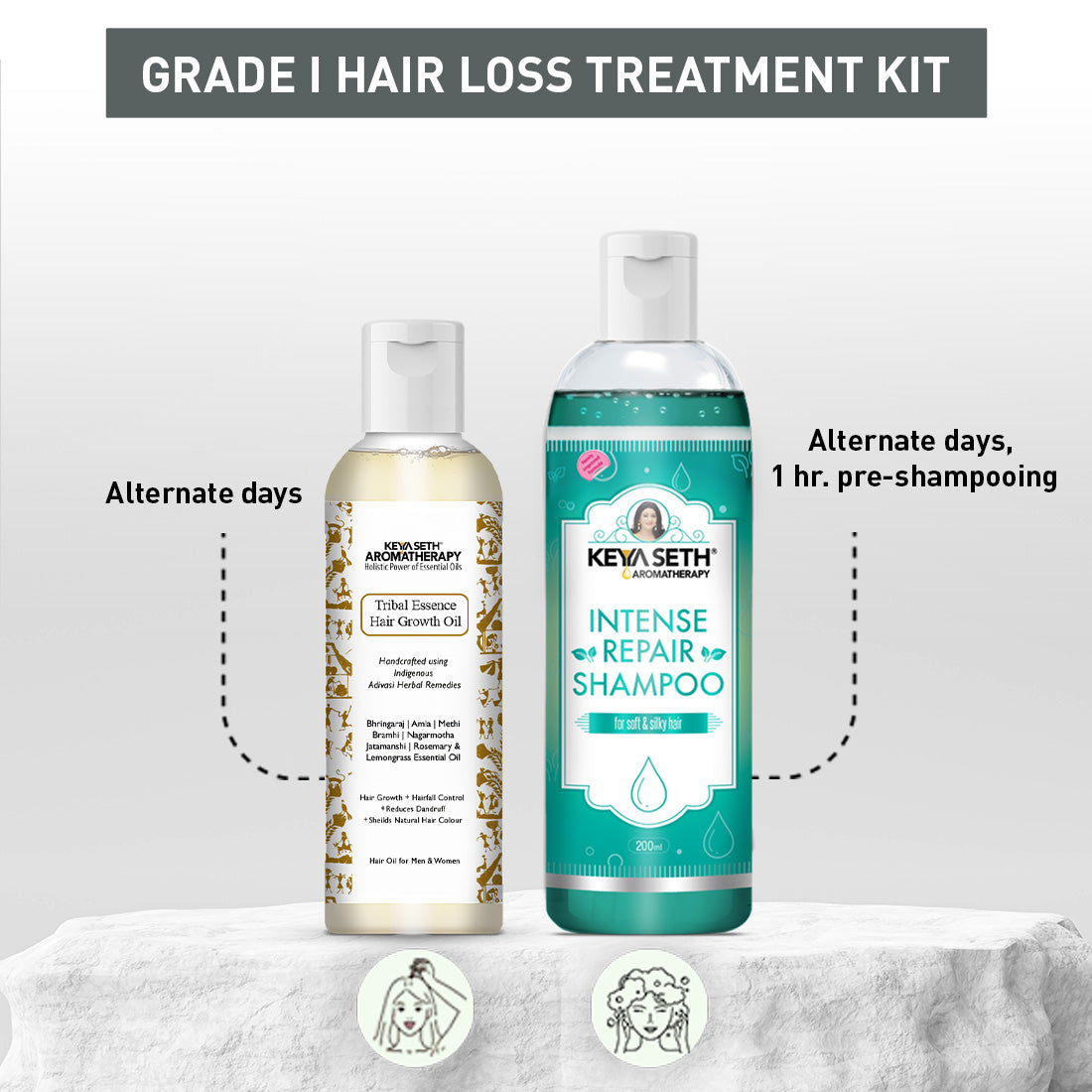 Preventive Hair Care Treatment Kit- Tribal Essence Hair Oil & Intense Repair Shampoo, Reduces Dandruff, Nourishes & Strengthens Hair 300ml