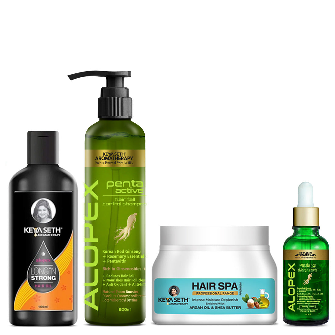 Hair Loss Repair Kit: Rosemary & Tea Tree Oil, Biotin & Pro-Vitamin B5 Shampoo, Jojoba & Lavender Hair Spa, and Korean Red Ginseng Serum for Hair Growth & Strength 530ml