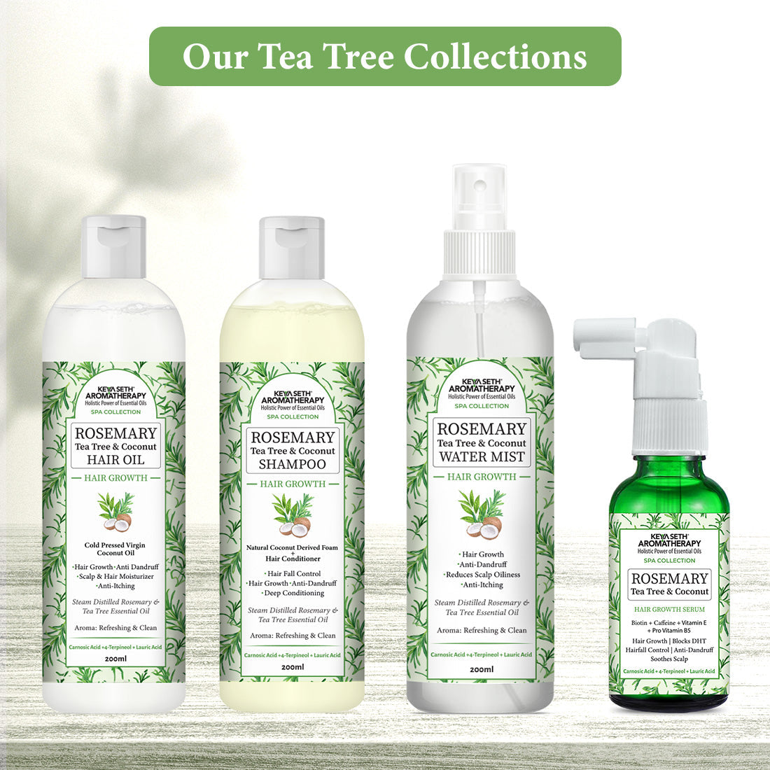Tea Tree Essential Oil DIY Hair Growth Kit for Hair Growth, Reduces Dandruff, Soothes Scalp Itching, Deeply Moisturizes & Strengthens Roots 210ml