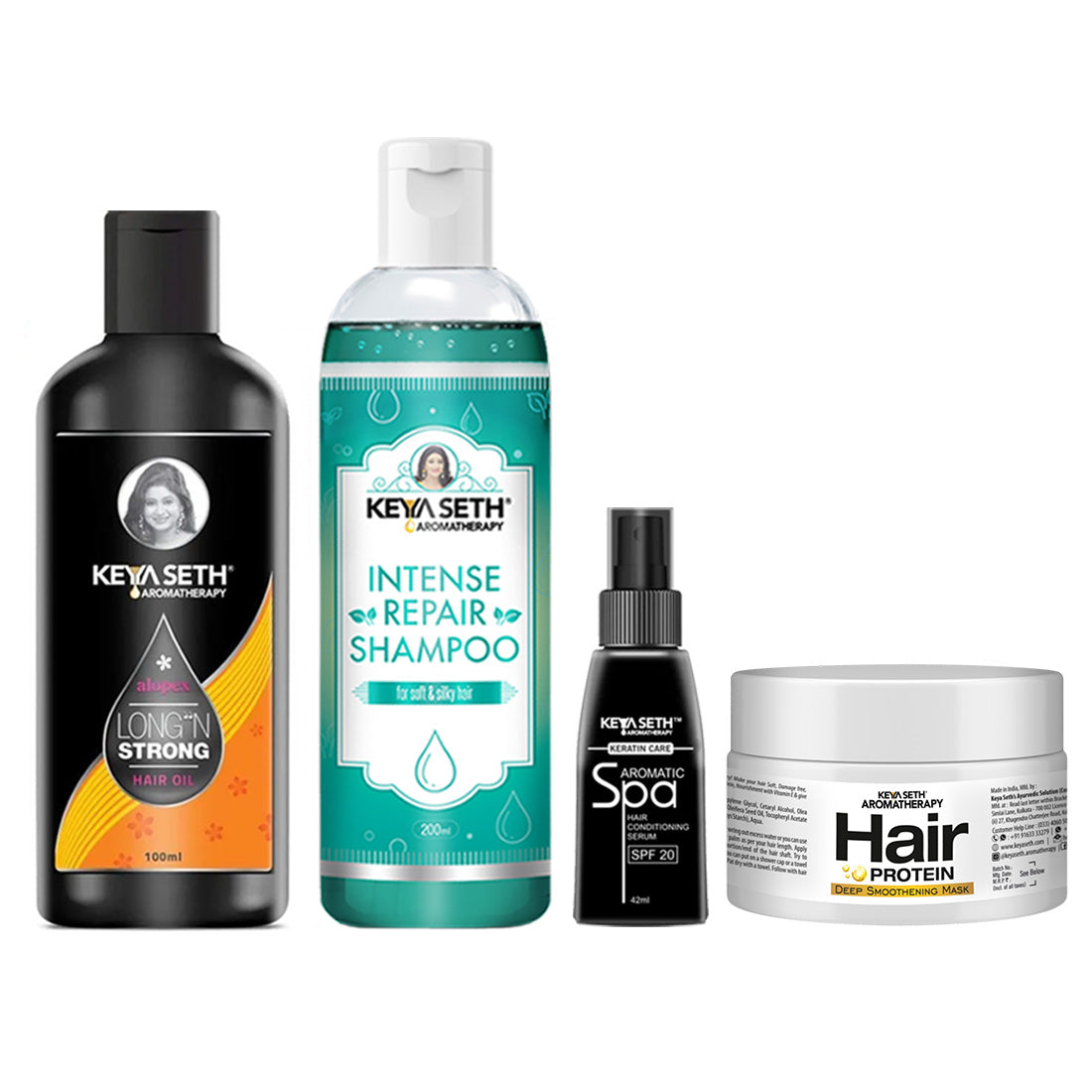 Dry Hair Repair Kit: Rosemary & Tea Tree Oil, Pro-Vitamin B5 & Geranium Shampoo, Avocado Butter & Keratin Protein Mask, and Essential Oil Serum for Deep Nourishment, Strength & Frizz Control 502ml