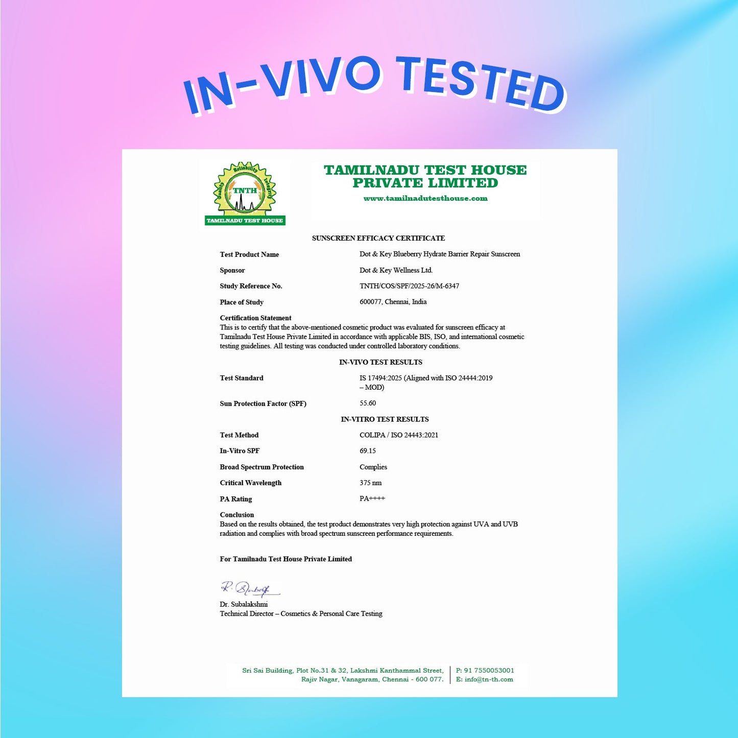 Barrier Repair Sunscreen, In-Vivo Tested SPF 50+ PA++++ 50g