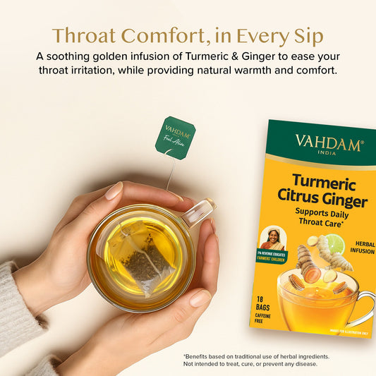 【VAHDAM】 Turmeric Citrus Ginger Herbal Infusion18 TB｜ターメリック シトラス ジンジャー ハーバルインフュージョン｜Pack of 2