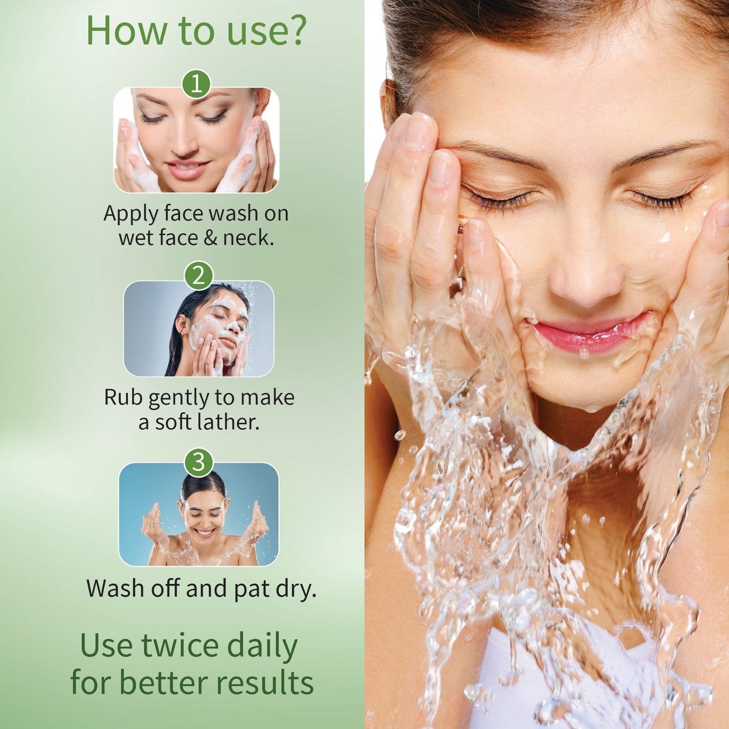 Neem & Moringa Skin Purifying Face Wash with Turmeric & Moringa Extracts | Deep Cleansing Gel for Acne-Prone Skin | Eliminates Dirt & Excess Oil | For Men & Women | 100g 100g