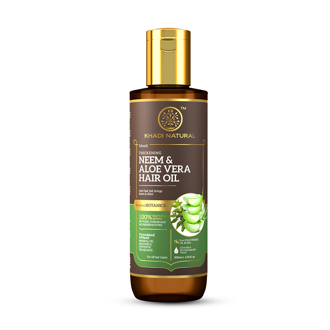 Neem & Aloe Vera Hair Oil - Mineral Oil, Silicones, Synthetic Fragrance Free 200ml