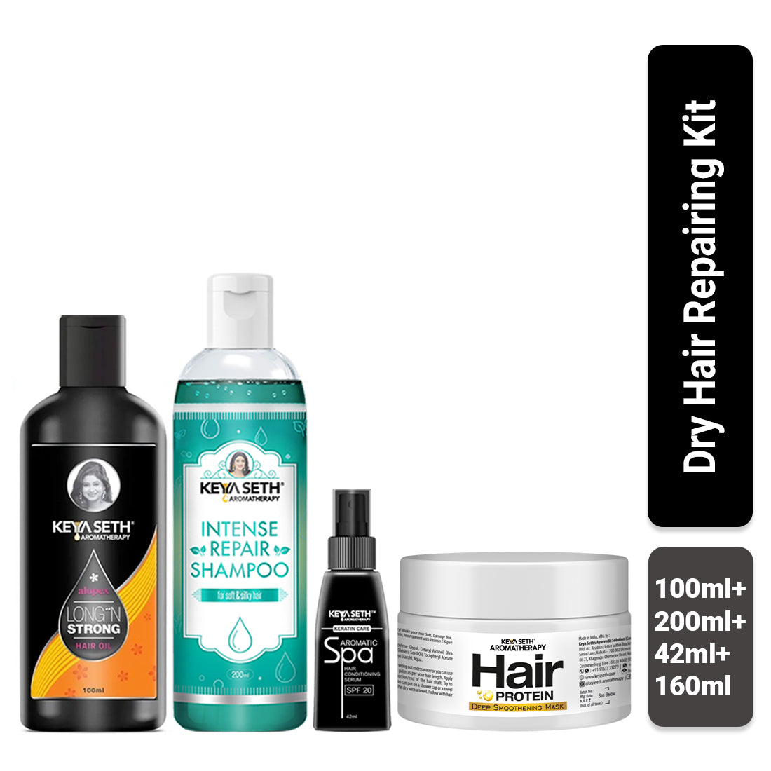 Dry Hair Repair Kit: Rosemary & Tea Tree Oil, Pro-Vitamin B5 & Geranium Shampoo, Avocado Butter & Keratin Protein Mask, and Essential Oil Serum for Deep Nourishment, Strength & Frizz Control 502ml