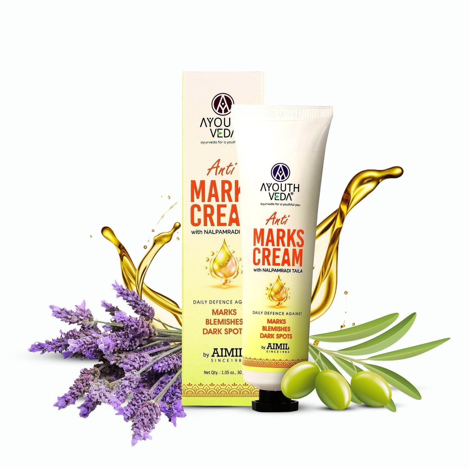 Anti-Marks Face Cream | With Nalpamaradi Taila & 6 Oils | Ayurvedic Cream for Dark Spots, Acne Marks, & Uneven Skin Tone | Daily Skincare for Men & Women (30g)ti Marks Cream 30g 30g