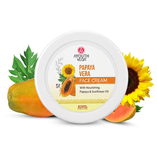 【Ayouthveda】 Papaya Vera Face Cream | Nourishing Moisturizer for Blemish-Free, Even-Toned & Radiant Skin | With Papaya Enzymes & Sunflower Oil | Deep Hydration｜パパイヤ ヴェラ フェイスクリーム｜50g