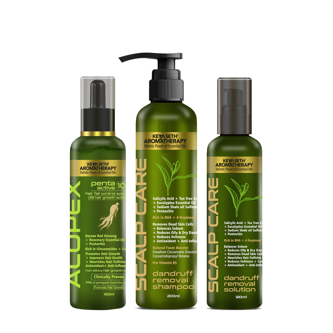 Monsoon Haircare Kit, Scalp Care Dandruff Removal Shampoo & Solution, Alopex Penta Active 10 Solution, Fights Dandruff & Itchiness, Soothes, New Hair Growth 450ml