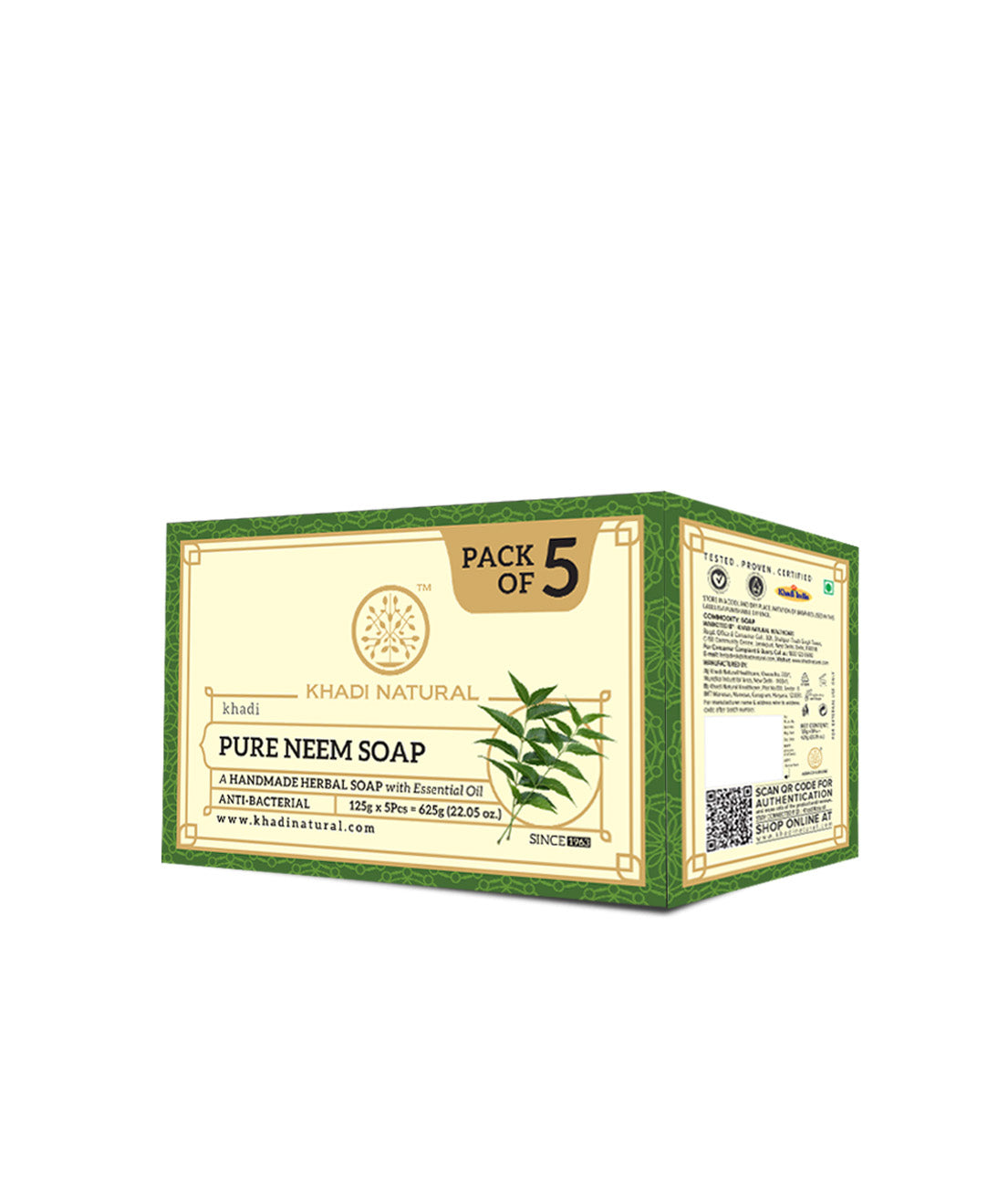 Herbal Pure Neem Soap Combo Pack Of 5 125gm Each
