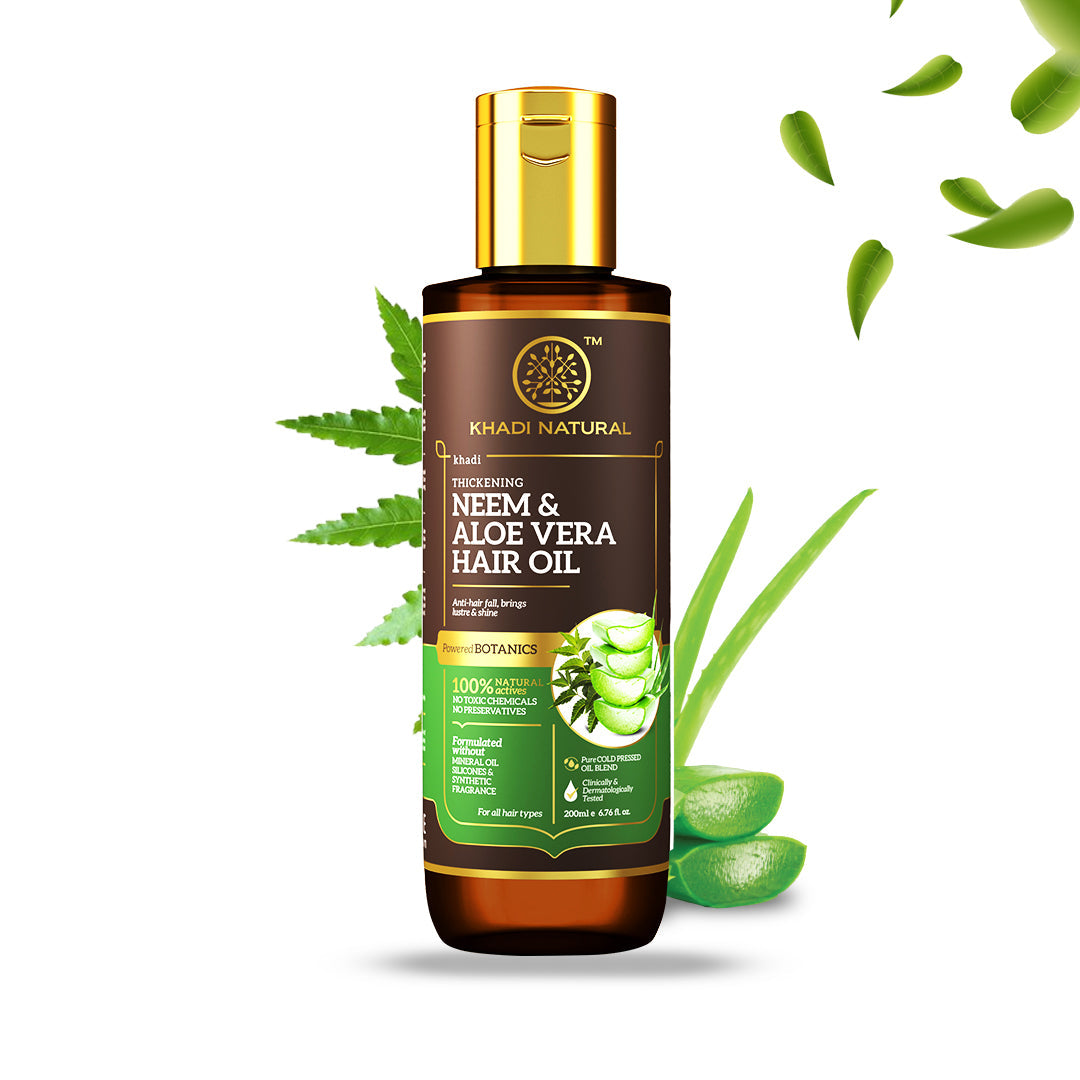 Neem & Aloe Vera Hair Oil - Mineral Oil, Silicones, Synthetic Fragrance Free 200ml