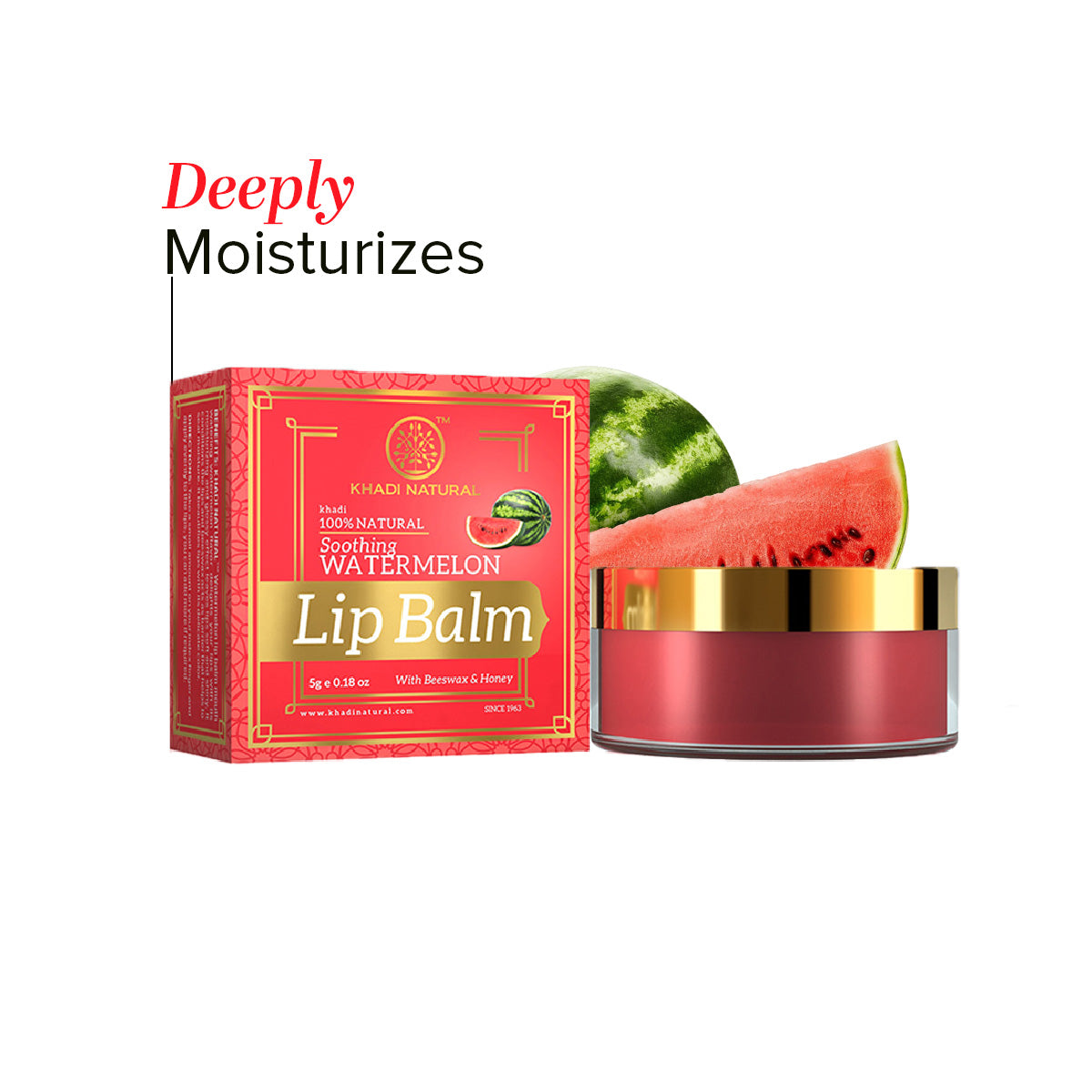 Watermelon Lip Balm - With Beeswax & Honey Combo Pack Of 3 5g Each
