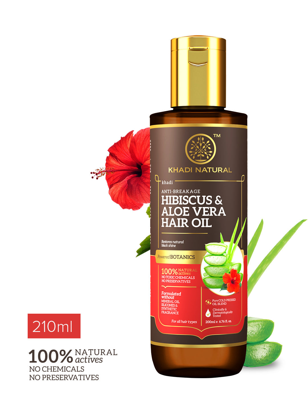 Hibiscus & Aloe Vera Hair Oil - Mineral Oil, Silicones, Synthetic Fragrance Free 200ml