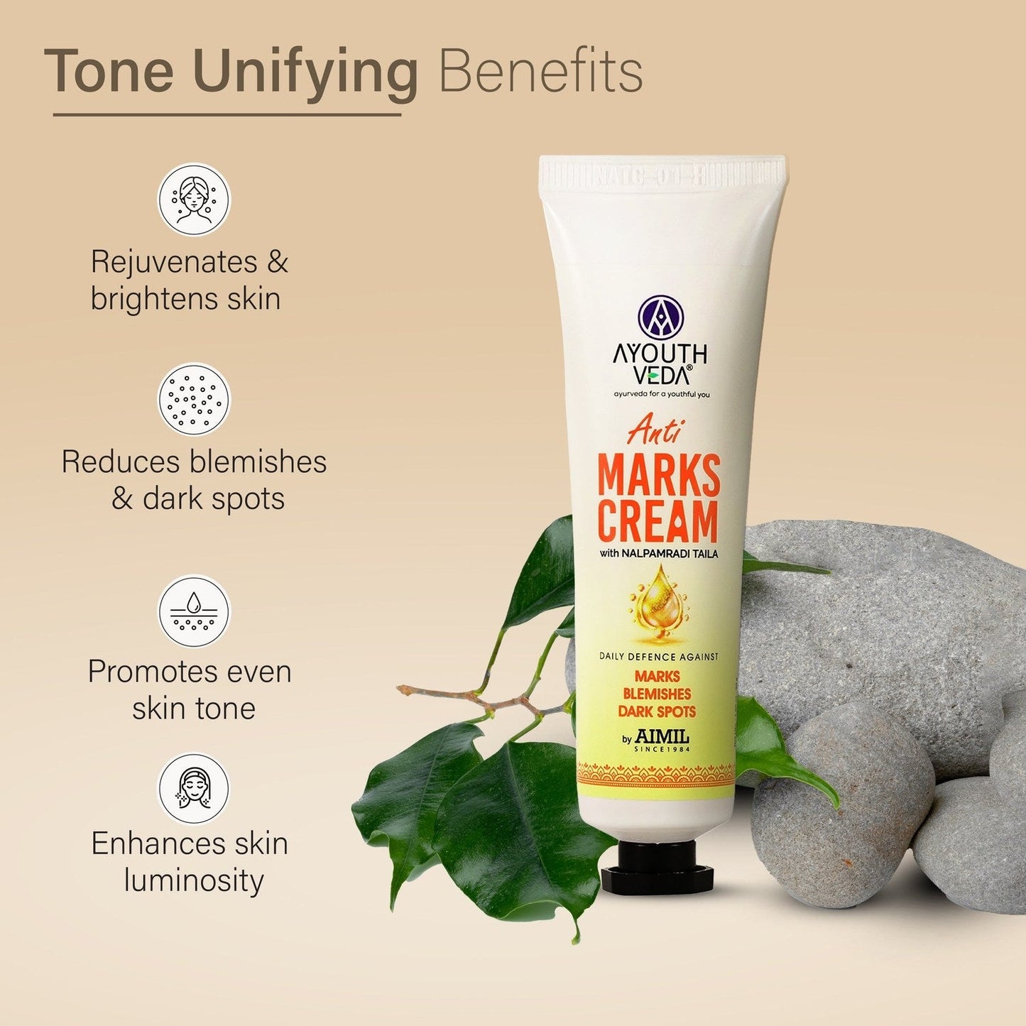 Anti-Marks Face Cream | With Nalpamaradi Taila & 6 Oils | Ayurvedic Cream for Dark Spots, Acne Marks, & Uneven Skin Tone | Daily Skincare for Men & Women (30g)ti Marks Cream 30g 30g