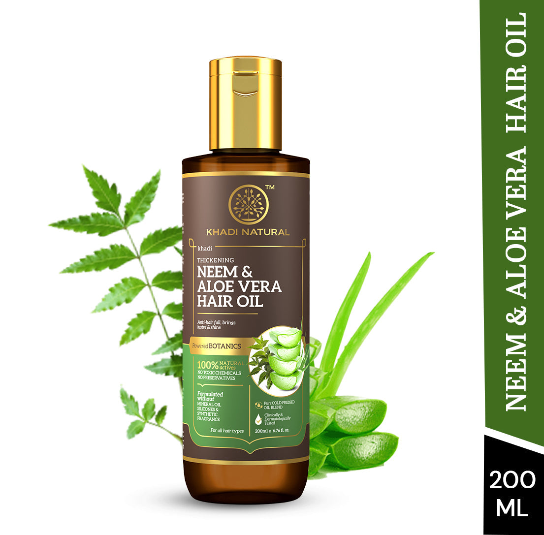 Neem & Aloe Vera Hair Oil - Mineral Oil, Silicones, Synthetic Fragrance Free 200ml
