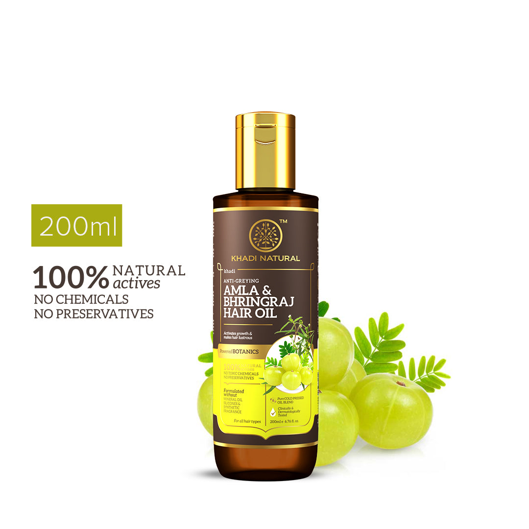 Amla & Bhringraj Hair Oil - Mineral Oil, Silicones, Synthetic Fragrance Free 200ml