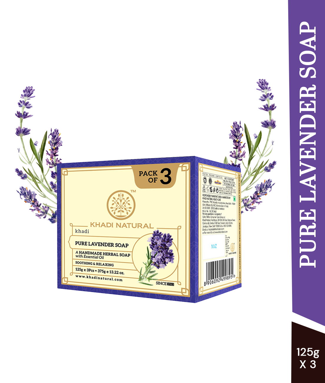 Herbal Pure Lavender Soap Combo Pack Of 3 125gm Each