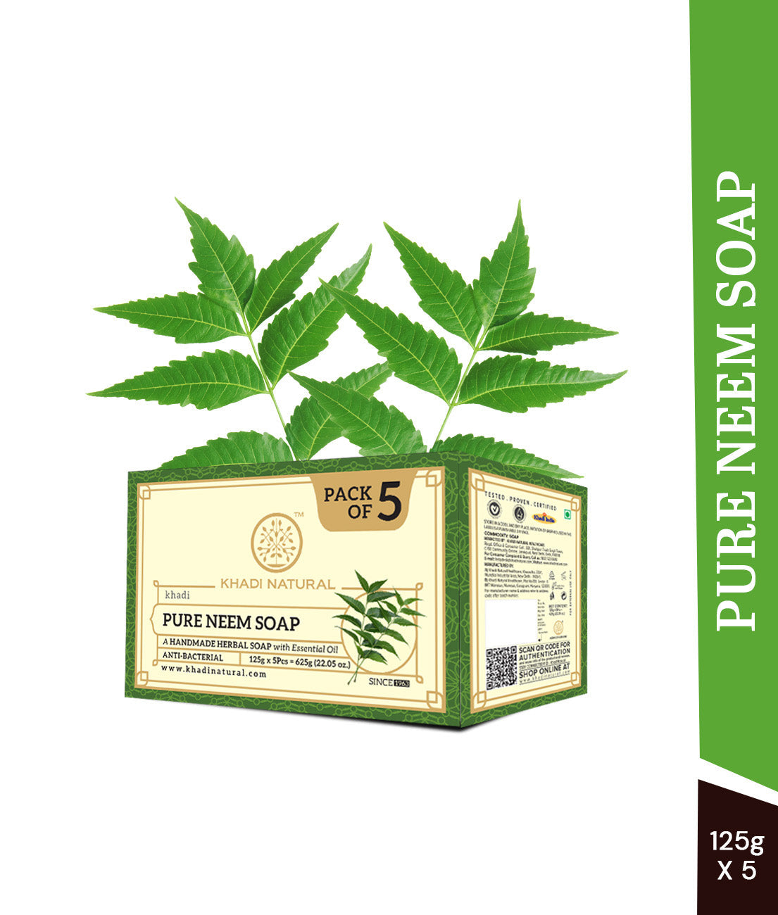 Herbal Pure Neem Soap Combo Pack Of 5 125gm Each