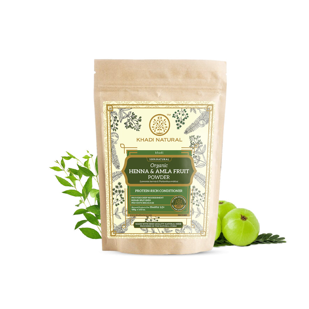 Organic Henna & Amla Fruit Powder For Hair Care - 100% Natural 100gm