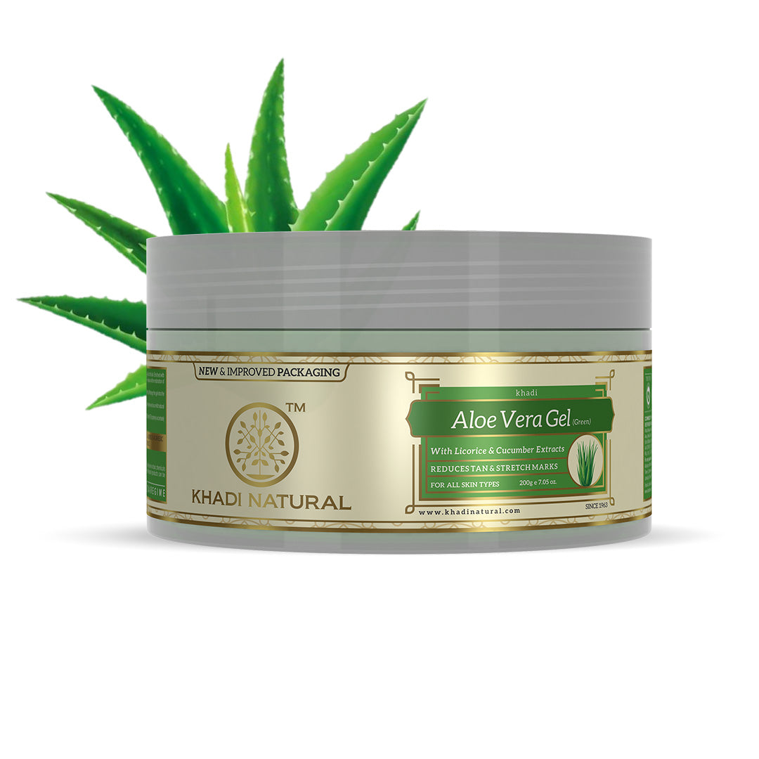 Aloe Vera (Green) Facial Massage Gel With Licorice & Cucumber Extracts - Fresh & Hydrated 200gm