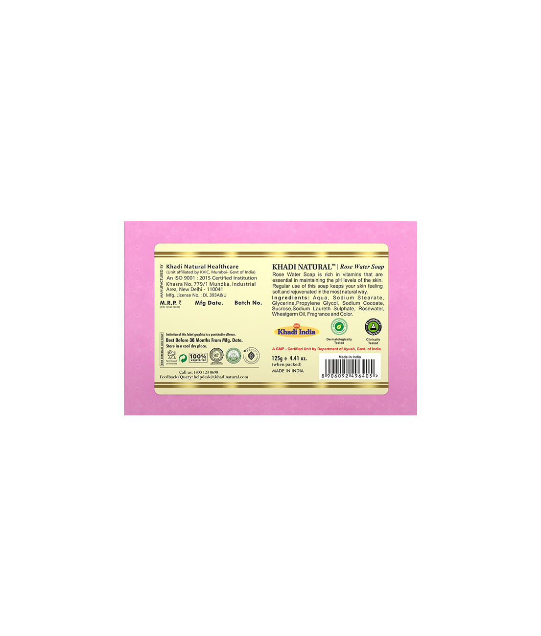 Herbal Rose Water Soap 125gm