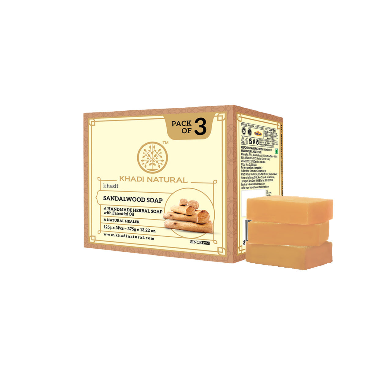 Herbal Sandalwood Soap Combo Pack Of 3 125gm Each