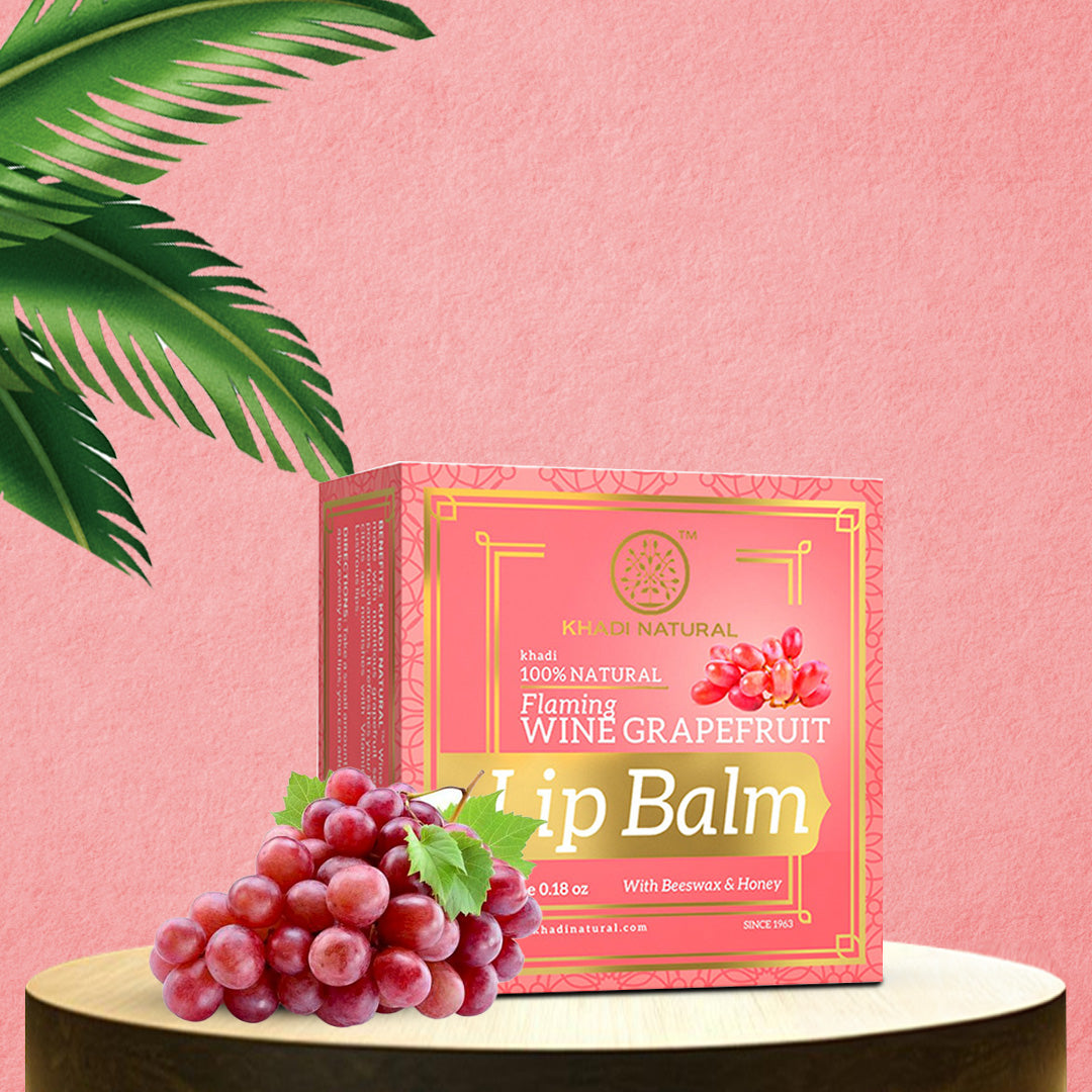 Wine Grapefruit Lip Balm - With Beeswax & Honey 5gm