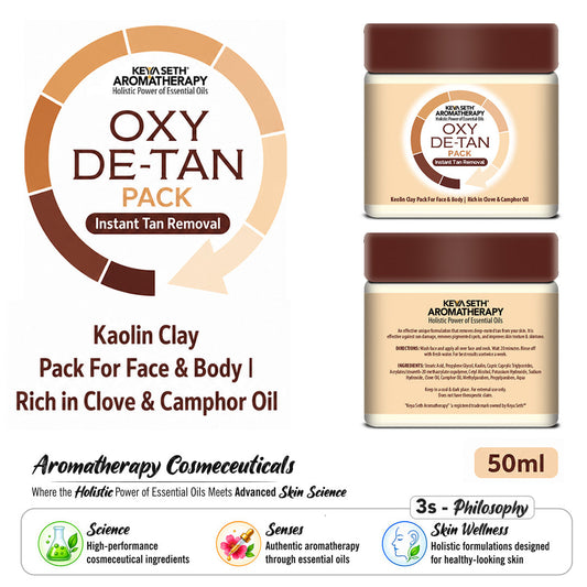 【Keya Seth】 Oxy De Tan Removal for Glowing & Lighting oil Control, Anti Acne & Pimples Blemishes Pigmentation De Tan pack for Face & Body – No Ammonia & Blech｜オキシ デタンパック｜50g