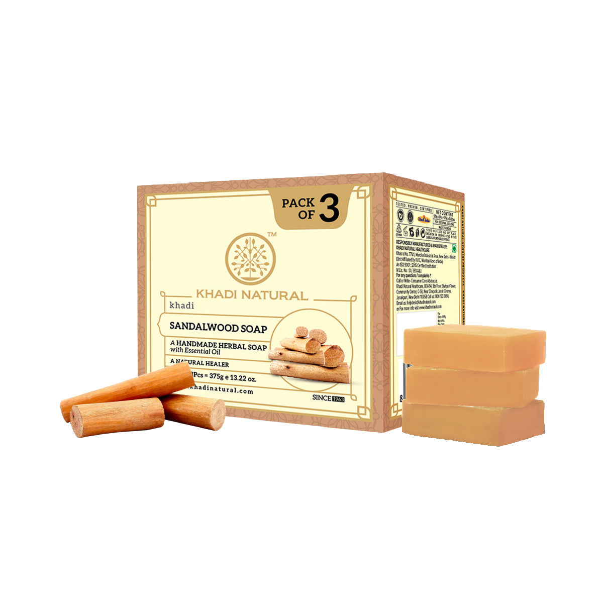 Herbal Sandalwood Soap Combo Pack Of 3 125gm Each