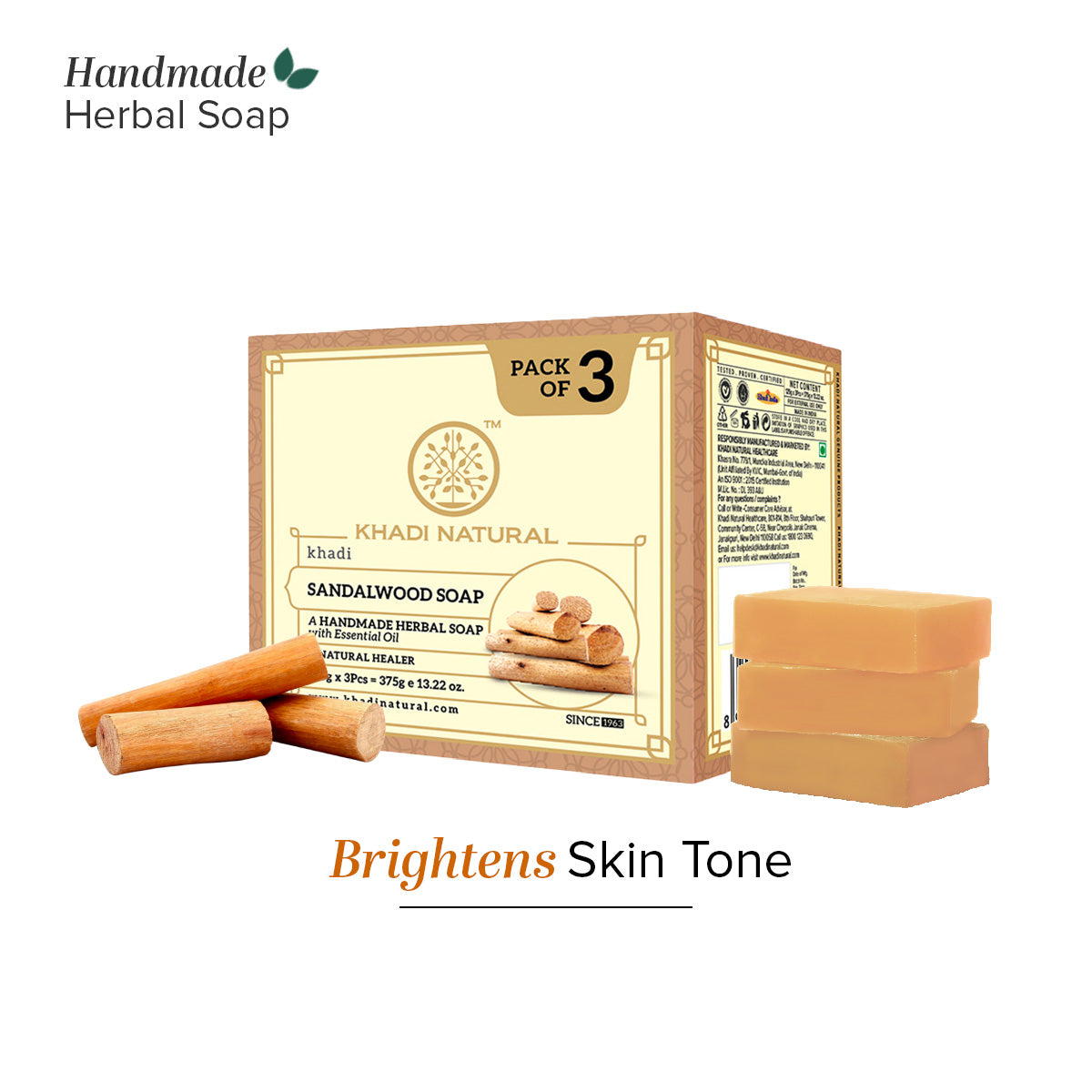 Herbal Sandalwood Soap Combo Pack Of 3 125gm Each