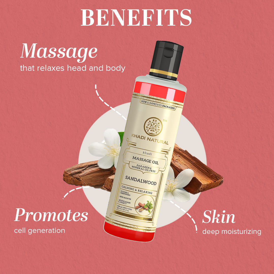 Sandalwood Massage Oil - Without Mineral Oil 210ml