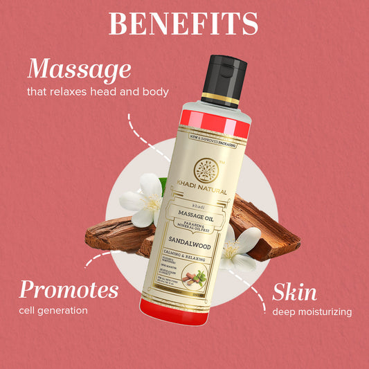 Sandalwood Massage Oil - Without Mineral Oil 210ml