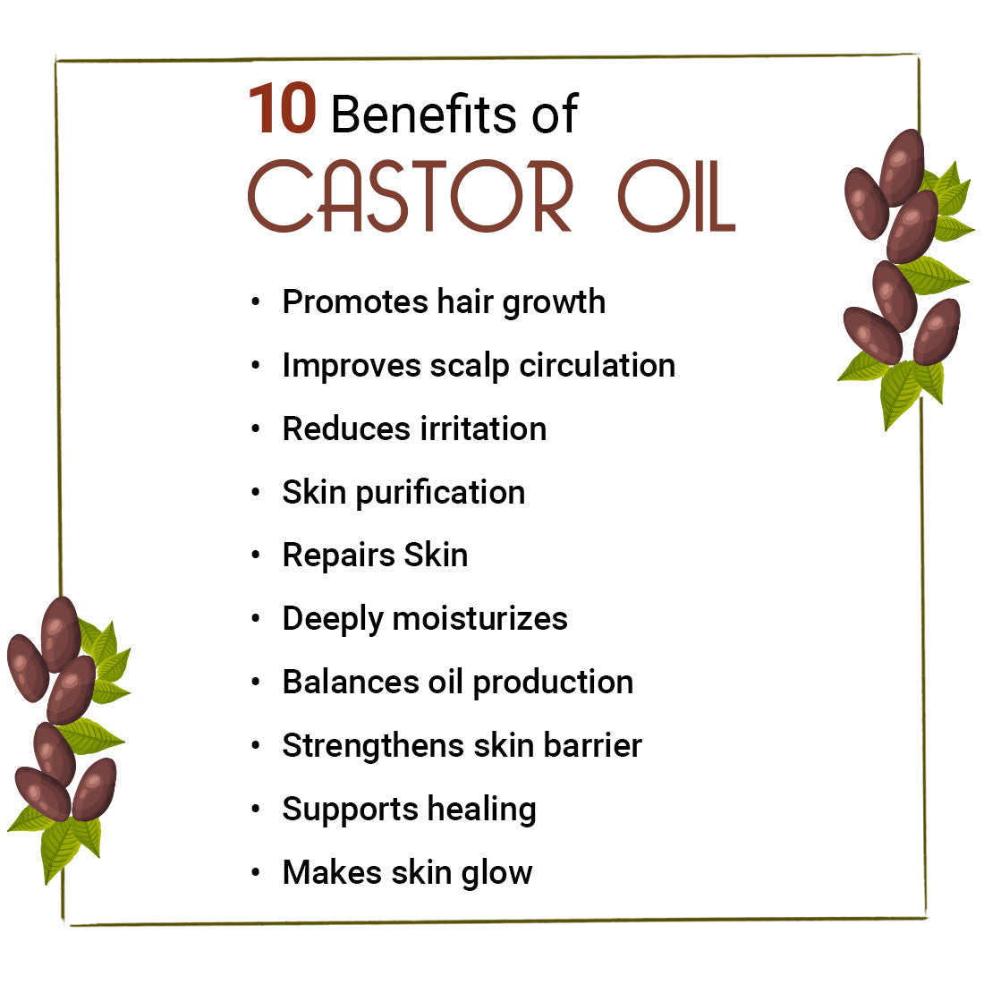 Cold Pressed Pure Castor Oil For Skin & Hair, Rich in Fatty Acid, Vitamin E 200ml