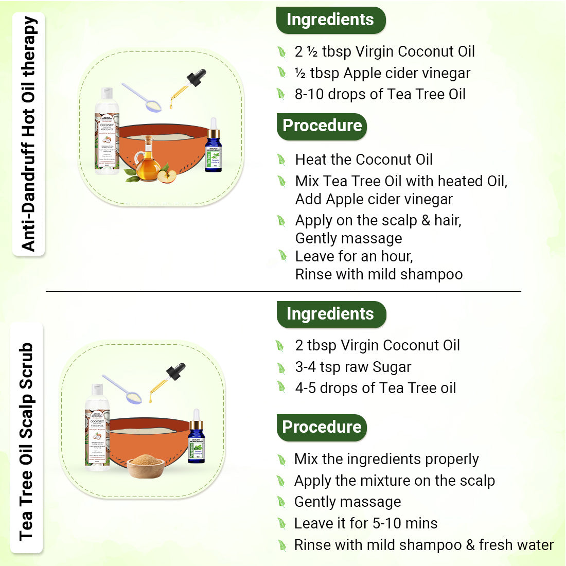 Tea Tree Essential Oil DIY Hair Growth Kit for Hair Growth, Reduces Dandruff, Soothes Scalp Itching, Deeply Moisturizes & Strengthens Roots 210ml