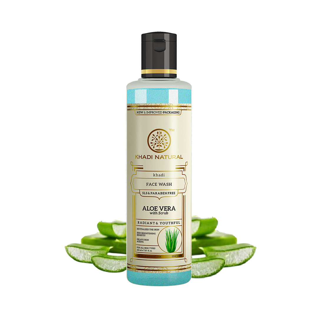 Aloevera Face Wash with Scrub SLS & Paraben Free 210ml