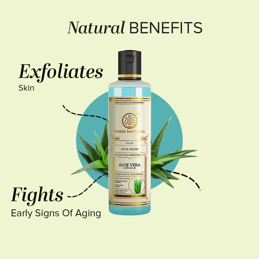Aloevera Face Wash with Scrub SLS & Paraben Free 210ml