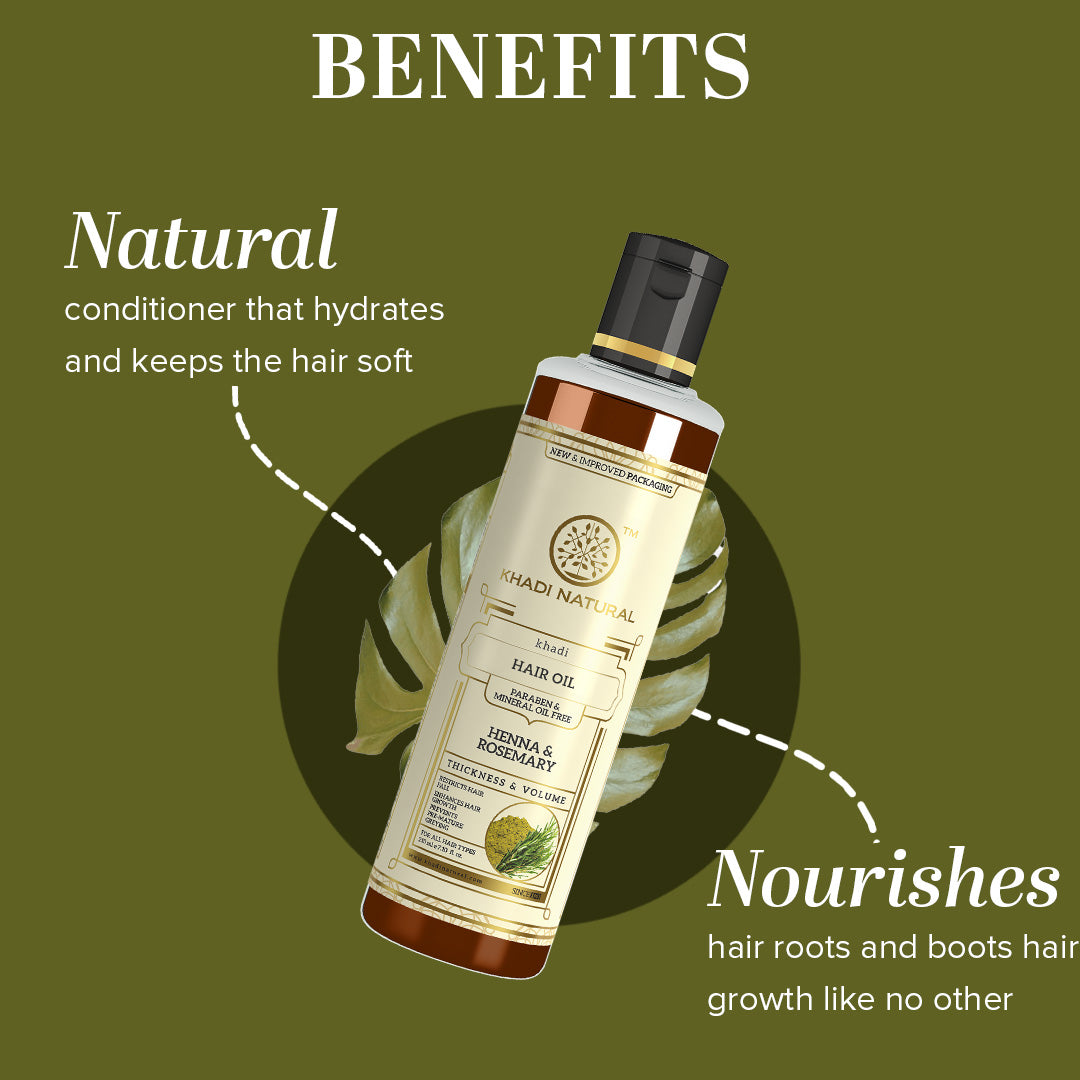 Henna & Rosemary Hair Oil – Paraben & Mineral Oil Free (210ml) 210g