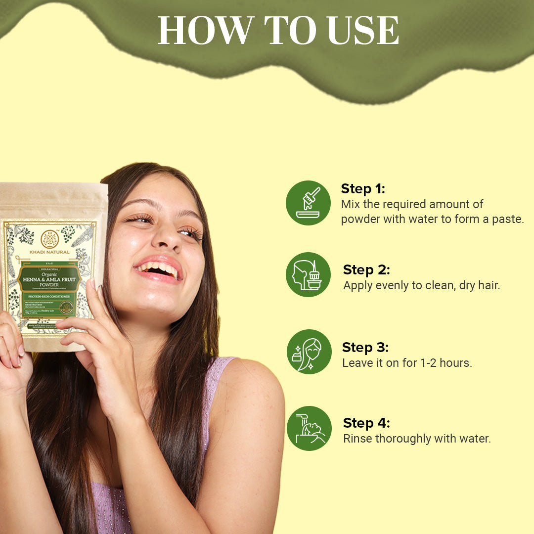 Organic Henna & Amla Fruit Powder For Hair Care - 100% Natural 100gm